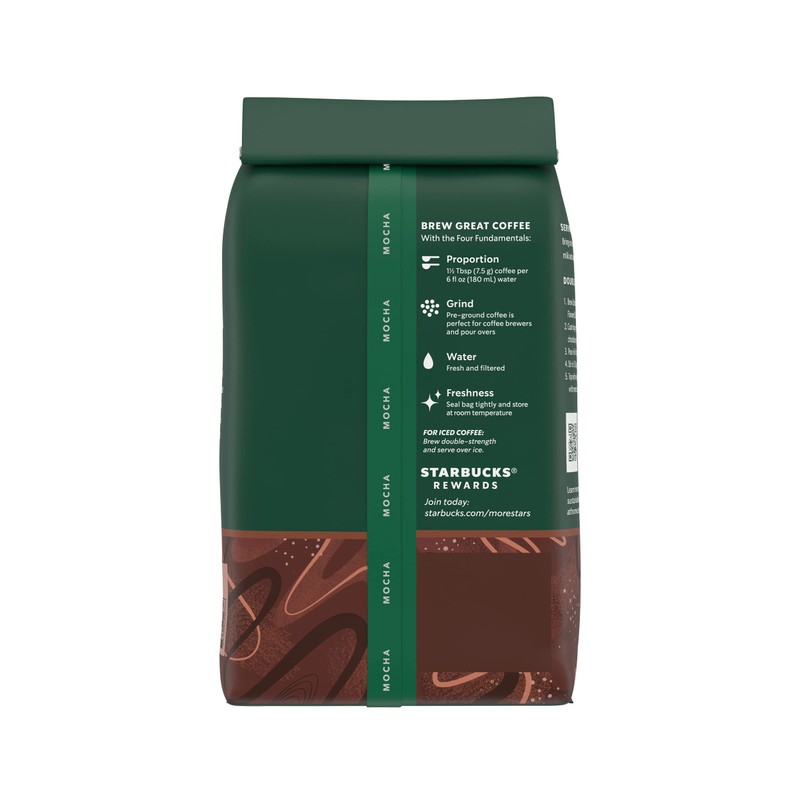 Starbucks Ground Coffee, Mocha Flavored Coffee, Naturally Flavored, 100% Arabica,