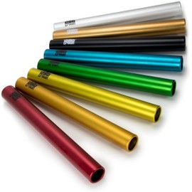 Crown Sporting Goods Standard Junior-Size Aluminum Track & Field Relay Batons-Set of 8 Assorted Colors