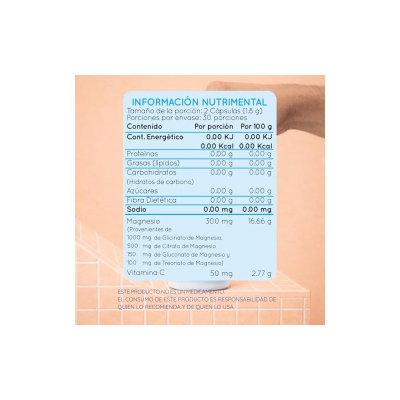 Benat Magnesio Complejo Glicinato Citrato Gluconato Treonato Vitamina Alta Absorción
