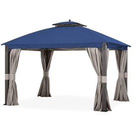 Garden Winds Replacement Canopy for The Shadow Creek Gazebo - Riplock 350 - True Navy PLEASE READ PRODUCT ADVICE BEFORE PURCHASING