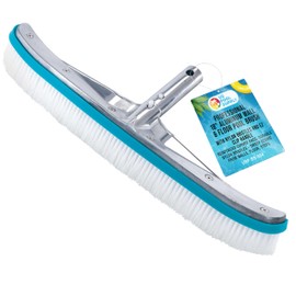 U.S. Pool Supply Pool Brush Head for Inground Pools - 18" Swimming Pool Brush with Pole Handle, Bristle Scrub Brushes, Above Ground Cleaning Equipment Scrubber Cleaner Leaves Debris Floors Walls Steps