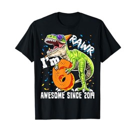 6th Birthday T Rex Dinosaur Party Boys Rawr I'm 6 T-Shirt