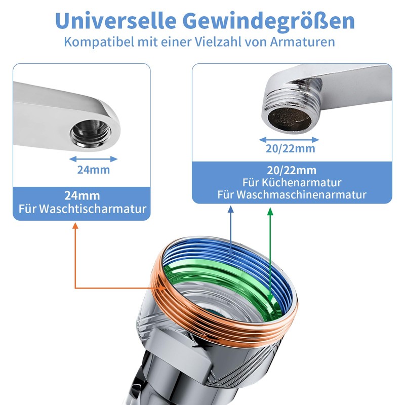 Figarge Bathroom Tap Attachment Rotating Tap Attachment Extension 1440 Swivel