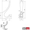 SOTECH Nana Coat Hooks Matt Black 120 x 22 x