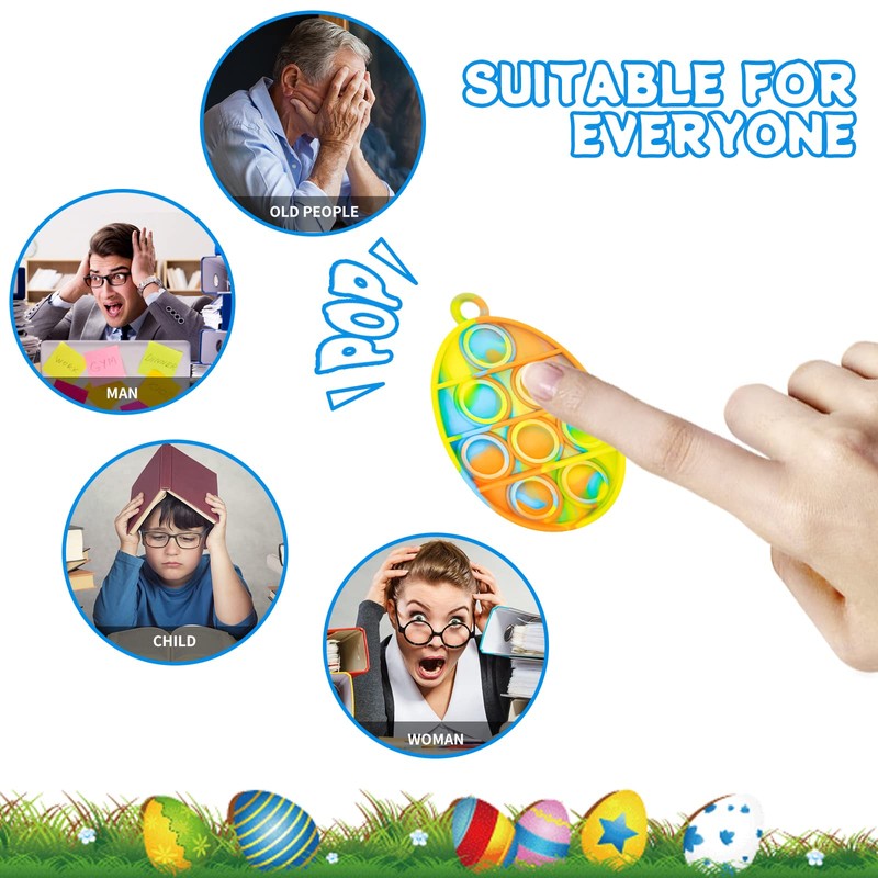 24Pcs Easter Mini Fidget Sensory Pop Toys for Kids, Mini