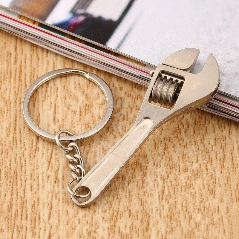 WsjiaboFux Mini Copper Adjustable Wrench Spanner Keychain Keyring Practical Portable