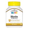 Biotina Tabletas 21st Century 10,000 mcg Línea Premium Cabello Uñas
