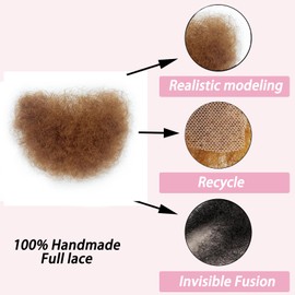 puheca Fake Private Handmade Body Hair Invisible Realistic Biniki Full Lace Corporal Hairs Fake Chest Hairs Fake Mustache (Brown)
