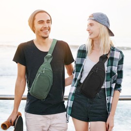 Peicees Small Sling Bag For Women Mens Crossbody Backpack Purse Fashionable Fanny Pack Shoulder Bag For Casual Travel Hiking