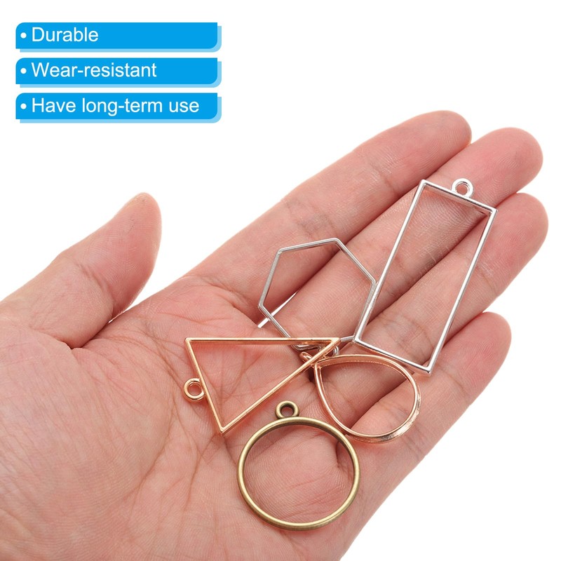 PATIKIL 50Pcs Open Bezels, Resin Bezels Charm Pendants Open Back