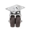2pcs Caster Wheels Silent 360° Rotation Brake Free TPR Soft