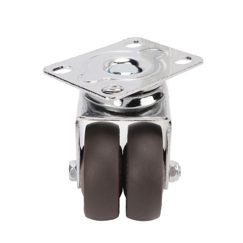 2pcs Caster Wheels Silent 360° Rotation Brake Free TPR Soft