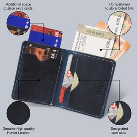 SKiDE Hunter Slim Wallet for Men | Small Wallet for Men & Women | Minimalist Wallet & Thin Wallet | Bifold Wallet for Men (RBXCH3RB), Royal Blue, Modern, Royal Blue, Modern, royal, Modern