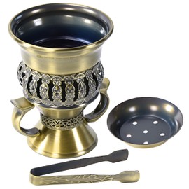 Bakhoor - Quemador de incienso de carbón, quemador de resina de incienso, discos de carbón de incienso, kit Bukhoor con mango de Mtal, pinzas para yoga, spa, aromaterapia, oficina, decoración del