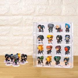 AITEE Acrylic Display Case with Mirrored Back, Display Cabinet for Mini Funko Pop Figures, Clear Wall Mounted or Desktop 4 Tiers Storage Box Cabinet Organizer for Mini Toys,Collections and Stone Rock