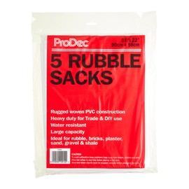 ProDec 5 pack Ultra-Strong Woven Heavy Duty Builder's Rubble Sacks