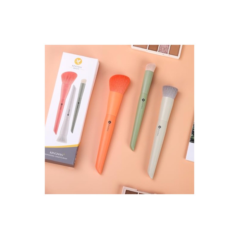 Kingmas Juego Brochas Maquillaje Base Contornos Corrector Brocha Kabuki Cara