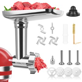 Stainless Steel Food Grinder Attachment Fit for KitchenAid Stand Mixers, Food Grinder Compatible with Meat Grinder Attachment, Dishwasher Safe, Meat Grinder, Sausage Stuffer