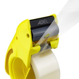 ABEL EVO Packing Tape Dispenser, Yellow, 2 Inch Wide Ergonomic Tape Gun, Shipping Moving Mailing Box Sealing Carton Packaging, Lightweight Hand-held Heavy Duty Tape Cutter