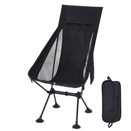 High Back Lightweight Camping Chair for Adults with Wide Seat and Head Support,Ultralight Compact Backpacking Chair with Anti-Sinking Large Feet and Storage Bag for Travel,Naturehike,Hiking