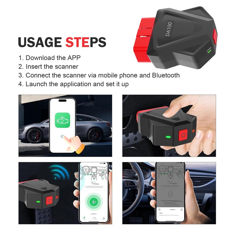 Downhill 1 PC Bluetooth OBD2 Error Scanner, Bluetooth 5.4 OBDII
