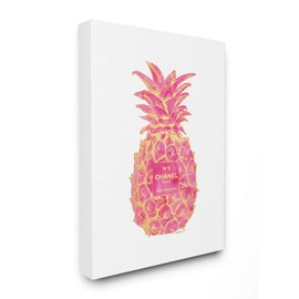 Stupell Industries Fashioner Pineapple Pink Gold Watercolor, Design by Artist Amanda Greenwood Wall Art, 30 x 40, Canvas
