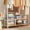 Extra-Long, Low-Profile Closet Organizers and Storage with Wood Top, 3