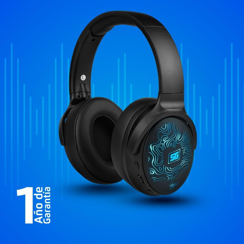 Vorago HPB-401-LED Audifonos Inalambricos con Luz Led Rainbow Diadema Bluetooth