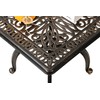 C/G Cast Aluminum Side Table,Decorative Outdoor End Table, Ornate Floral
