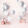 ZHOUHON Pack of 60 Silver Balloons, Confetti Balloons, White Balloons,