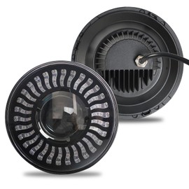 HARPUOU 7 Inch Round Led Headlights wit Flower White DRL Amber Turn Signal for Wrangler JK JKU CJ TJ LJ