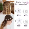NATOSU 20 Pieces Mini Flower Hair Clips, Cute Rhinestone Hair