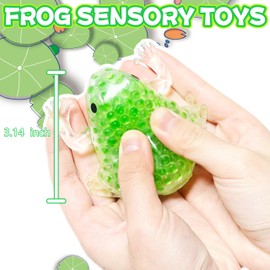 Green Frog Stress Relief Balls (1 Pack) Squishy Toys for Adults, Stretch and Pull, Squishy Ball Squeeze Toys, Animal Dough Ball Fidget Toys for Autism, ADD, ADHD
