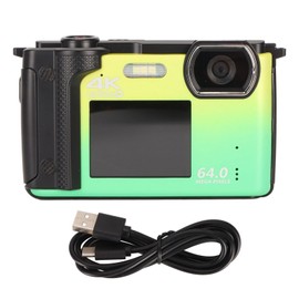 60MP 4K Ultra HD Dual Screen Smart Pocket Digital Camera 16X Zoom Selfie Digital Camera Yellow Green Gradient Color