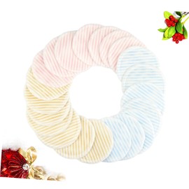 Baluue 12pcs Bamboo Fiber Makeup Remover Pads Double Layer Reusable Facial Cleansing Pads Gentle Face Wash Cosmetics Mat for Travel Gym