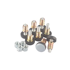 CSFMC Furniture Leveler PTFE(Teflon) Bottom(20mm Base),Threaded Shank(1/4-20) Adjust Pads,Table/Chair/Cabinet/Sofa Medium Adjustable Legs Leveling,Nuts Installation and Floor Protection(8 Pack)