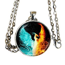Fire and Ice Phoenix - pendant necklace - HM