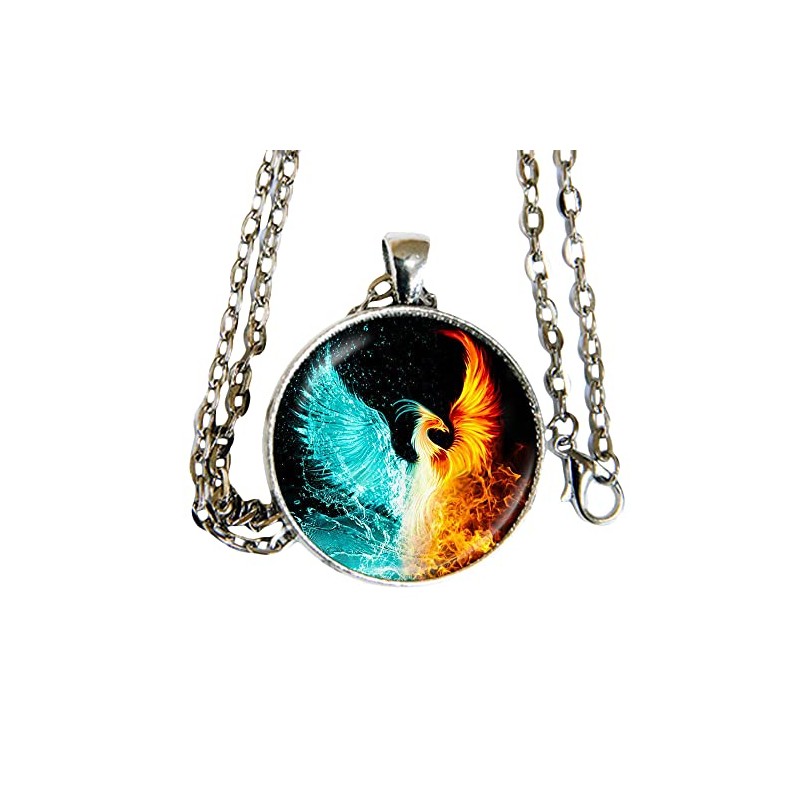 Fire and Ice Phoenix - pendant necklace - HM