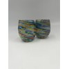Handblown Confetti Stemless Wine Glass with Colorful Swirl Design (Set