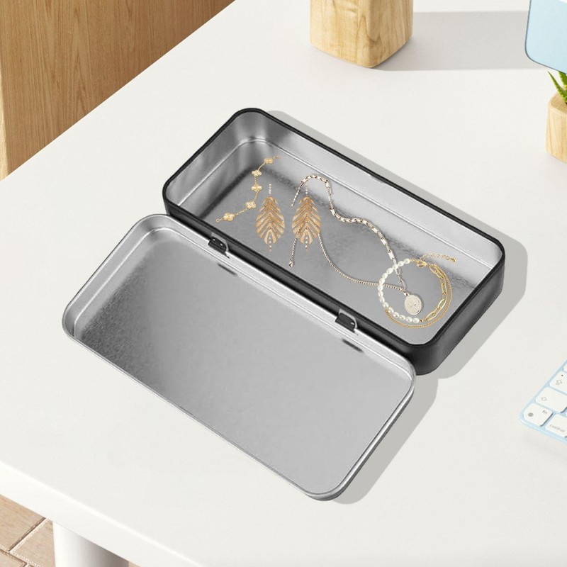 2 Pieces of Iron Storage Boxes with Lids, Portable Storage