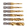 6 Pieces Titanium Combination Drill and Tap Set, M3-M10 Titanium