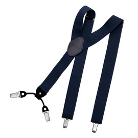 MASADA Men's Braces with Robust Clips Fully Adjustable 3.5 cm Wide and up to 195 cm Height, darkblue