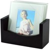 Glass Photo Frame Coasters with Wooden Rack – Customizable 2x3