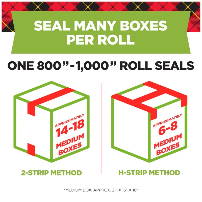 Scotch Sure Start Packing Tape, Clear, Holiday Wrapping Tape with