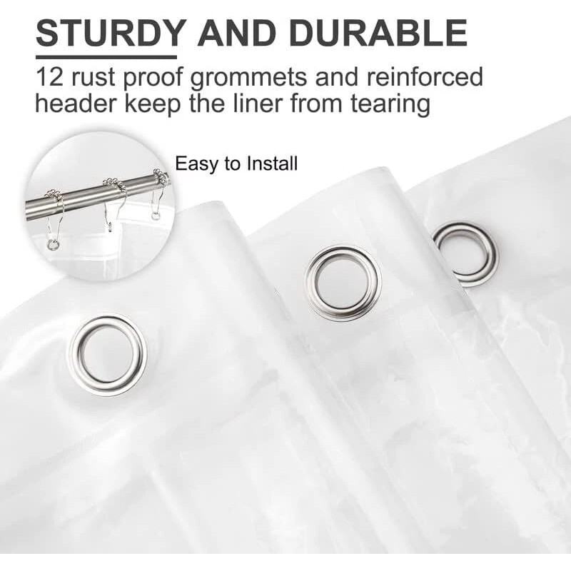 AmazerBath Clear Waterproof Shower Curtain Liner 72X84 Extra Long With