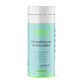 WU Nutrition PROBIÓTICOS 60 Billones | Simbióticos con Prebióticos e Inulina de Agave | Lactobacillus Rhamnosus y Acidophilus para Salud Intestinal y 