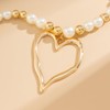 Y2k Large Heart Necklaces for Women Chunky Love Pearl Ball