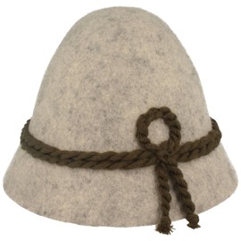 Faustmann Bavarian Men's Costume Hat Stopper Hat, Mottled light grey