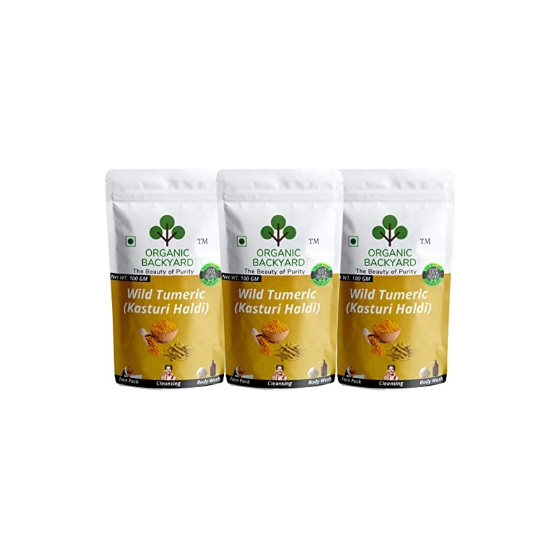 ORGANIC BACKYARD 100% Natural Wild Turmeric Powder Powder Combo 100gm*3