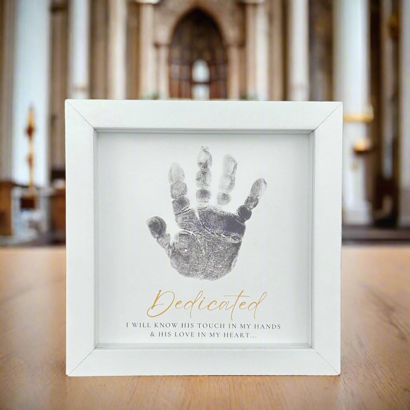 The Grandparent Gift Growing in Faith Handprint Frame, Baby Dedication